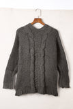 Chunky Knit Solid Cardigan with Pocket