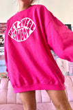 Rose HEY THERE COWBOY Graphic Oversize Sweatshirt