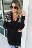 Leopard Detail Plus Size Cardigan
