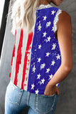 V Neck Lace Trim Floral Tank