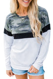 Camouflage Patchwork Long Sleeve Top