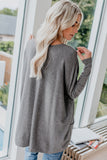 Oversize Zipped Red Lips Long Sleeve Top with Pockets