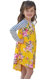 Spring Fling Floral Striped Sleeve Short Dress for Kids