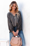Split V Neck Dolman Top