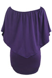 Plus Size Multiple Dressing Layered Dark Blue Mini Poncho Dress