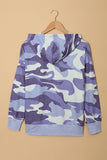 Camo Print Drawstring Hoodie