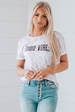 GOOD VIBES Leopard Print Tee