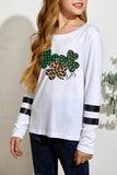 St Patrick Plaid Leopard Clover Print Girl's Top