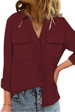 Turn-down Collar Pocketed Button Shirt