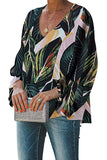 Boho Print Balloon Sleeve Blouse