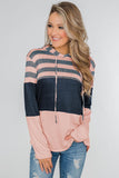 Color Block Drawstring Hoodie