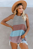 Color Block Striped Knit Tank Top
