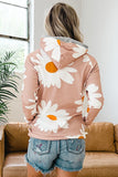Daisy Print Zipped Doublehood Sweatshirt