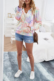 Multicolor Tie-dye Pocket Zip Up Hoodie