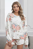 Floral Print White Knit Lounge Set
