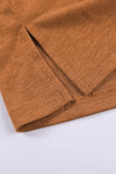 Oversized Mineral Wash Cotton Blend V Neck Short Sleeves Top