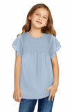 Little Girl Swiss Dot Ruffle Sleeves Top