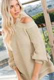 Cool Breeze Cotton Cold Shoulder Sweater