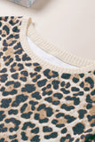 Plus Size Leopard Pullover Top with Pocket