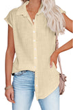 Turn-down Collar Button Front Tank
