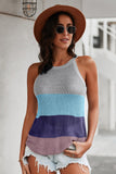 Color Block Striped Knit Tank Top