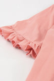Solid Ruffled Short Sleeve T-shirt