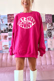 Rose HEY THERE COWBOY Graphic Oversize Sweatshirt