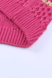 Striped Color Block Textured Knit Pullover Sweater