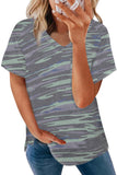 V Neck Front Pocket Camo Tee
