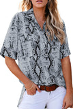 Python Print Short Sleeve Shirt    Leopard Print Short Sleeve Shirt