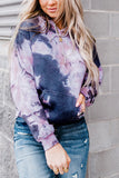 Multicolor Kangaroo Pocket Pullover Tie-dye Hoodie