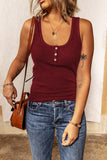 Buttoned Ribbed Tank
