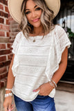 Cascading Ruffle Lace Blouse