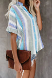 Happier With You Striped Button Top