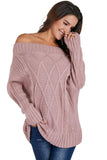 Wine Off The Shoulder Winter Sweater
