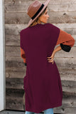 Cotton-blend Pocketed Colorblock Cardigan