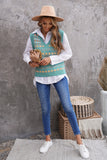 Tribal Print V Neck Knitted Sweater Vest