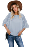Crew Neck Kimono Sleeve Knit Top