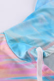 Multicolor Tie Dyed Pocket Pullover Hoodie