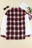 Plaid Patchwork Buttoned Pocket Sherpa Jacket