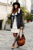 Lapel Collar Button Fleece Jacket