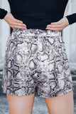 Sassy Snakeskin Paper Bag Shorts