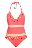 Mesh Patchwork One-piece Swimsuit