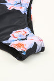 One-shoulder Self-tie Floral Bottom Two-piece Bikini Set