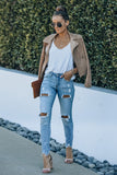 High Waist Distressed Skinny Jeans