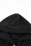 Snap Button Pullover Hoodie with Pocket