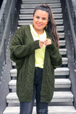 Dolman Sleeve Open Front Knit Cardigan