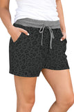 Leopard Print Drawstring Waist Shorts