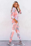 Shut-eye Pocketed Tie-dye Knit Hooded Joggers Set