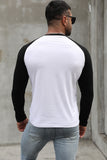 Men's Letter Car Print Color Block Long Sleeve Top